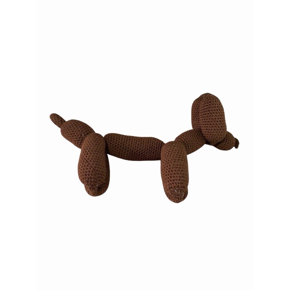 New Handmade Crochet Plushie Toy BALLOON DOG interactive brown